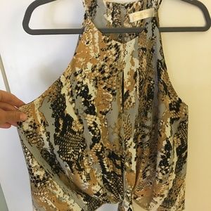 Print Party Top with Tie Waist